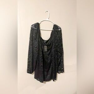 Torrid Women Plus Sz Black lace Top